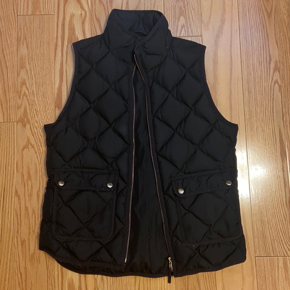 J. Crew Black Quilted Vest